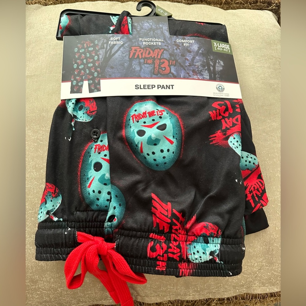 Bioworld Pajama Friday the 13th Men's Graphic Print Sleep Pants Size XL